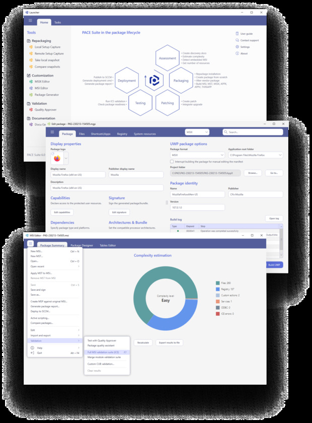 PACE Suite Landing Page