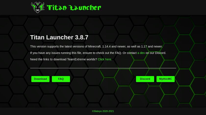 Titan Launcher Landing Page