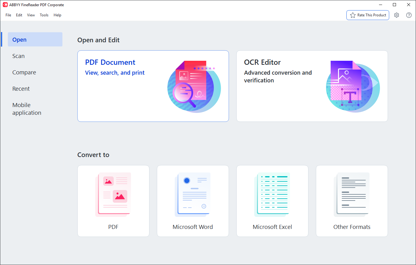 ABBYY FineReader View, edit, and convert PDFs or compare different versions