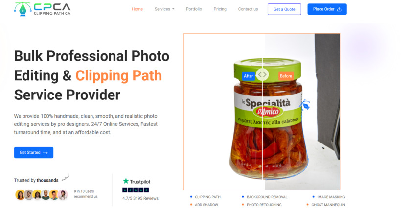 Photo Editing Services Landing Page
