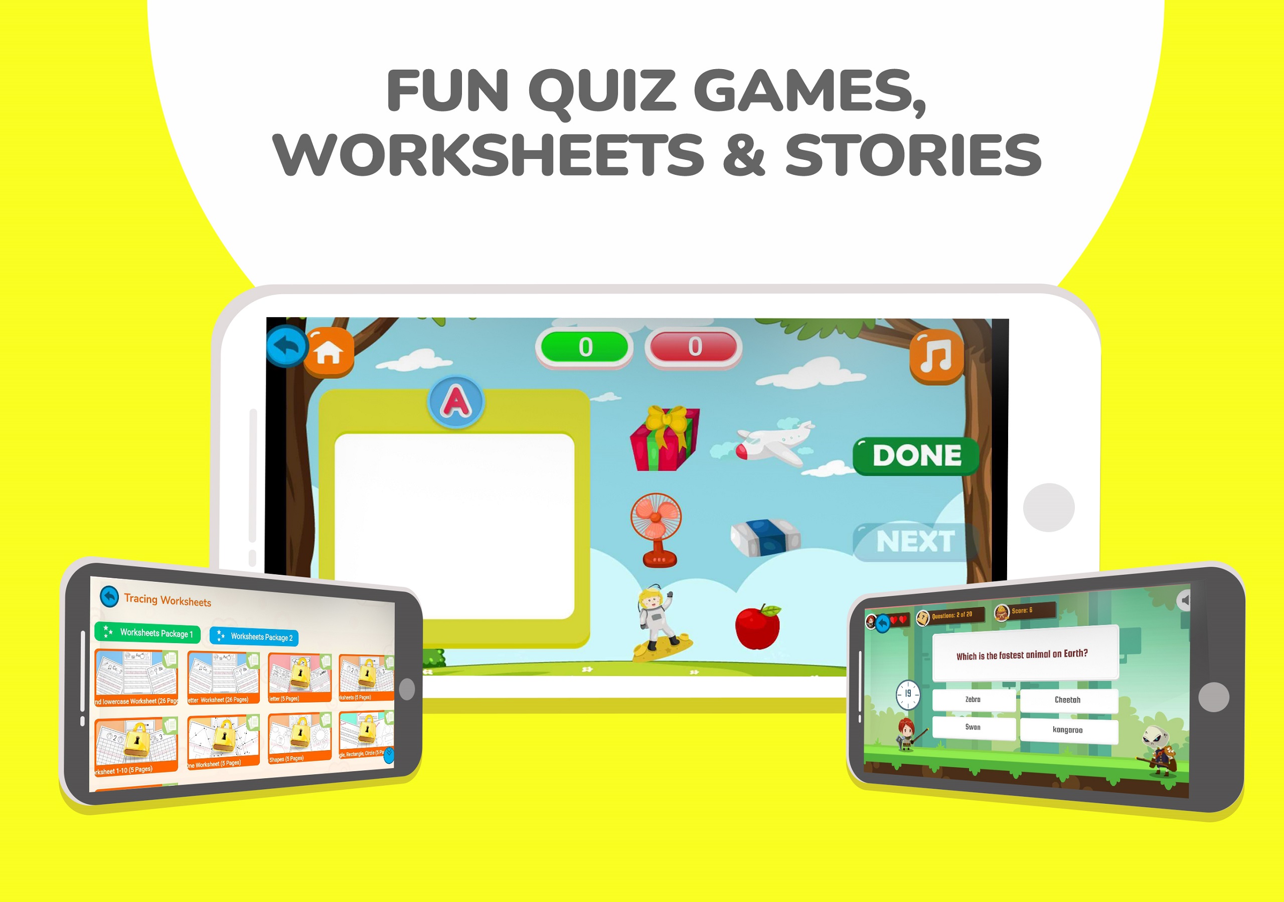 Tiny Genius App Tiny Genius App also have fun quiz games, worksheets and stories