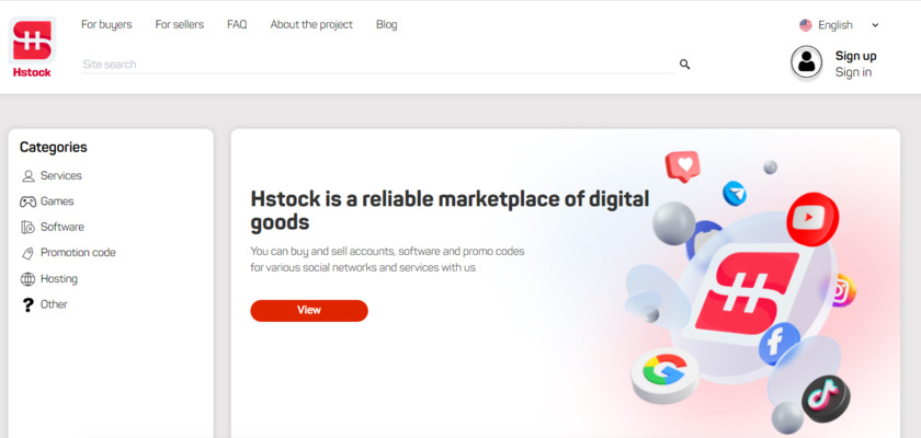 hStock.org Landing Page
