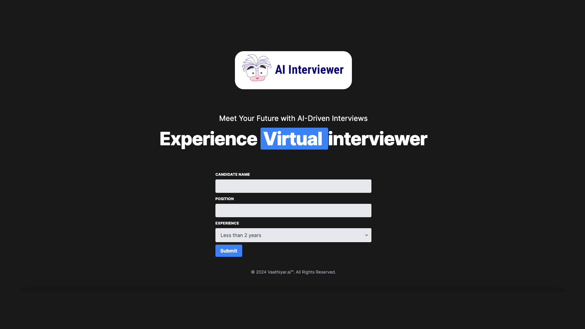 Vaathiyar AI Interviewer Initial Screen
