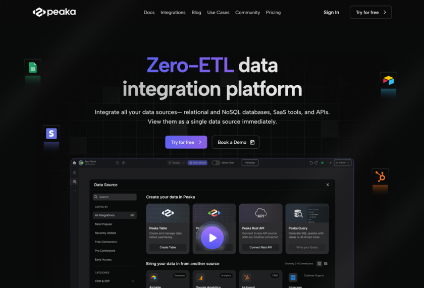 Peaka Landing Page