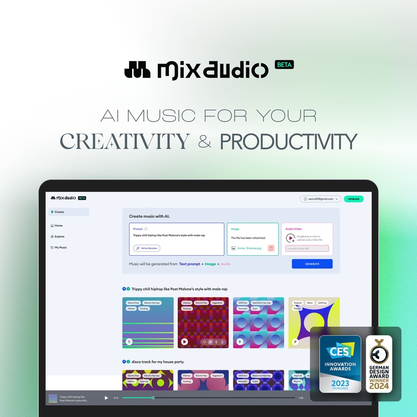 Mix.audio Landing Page