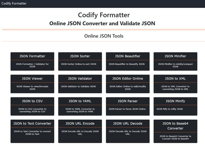 CodifyFormatter.org Landing Page