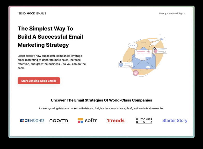 Send Good Emails Landing Page