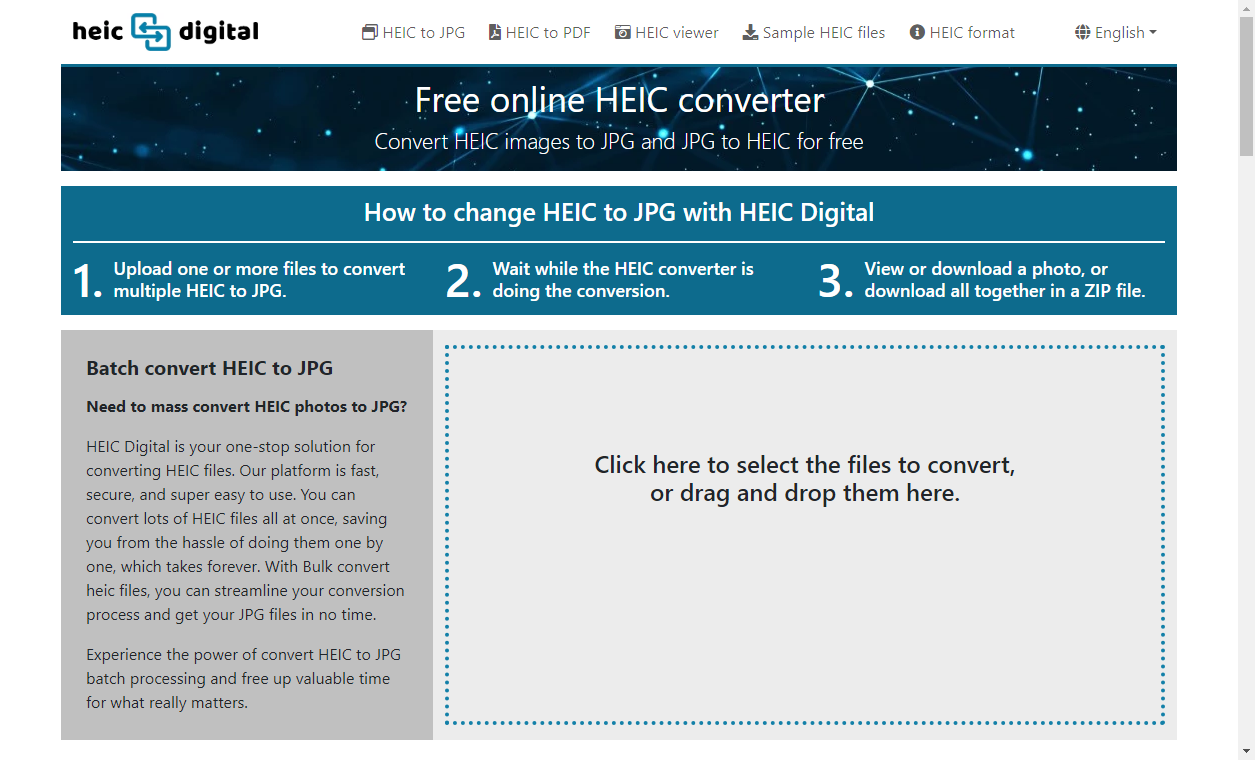 HEIC Digital Homepage - HEIC to JPG converter