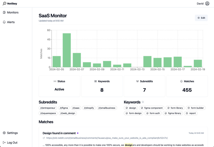 Notikey Landing Page