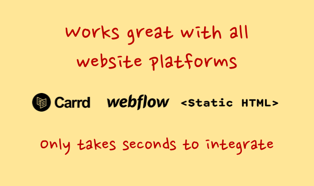 Notion Monkey Works with Webflow, Carrd, Wordpress, HTML, React, NextJS