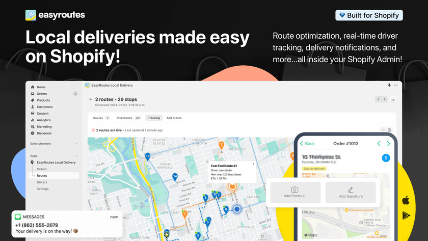 EasyRoutes Landing Page