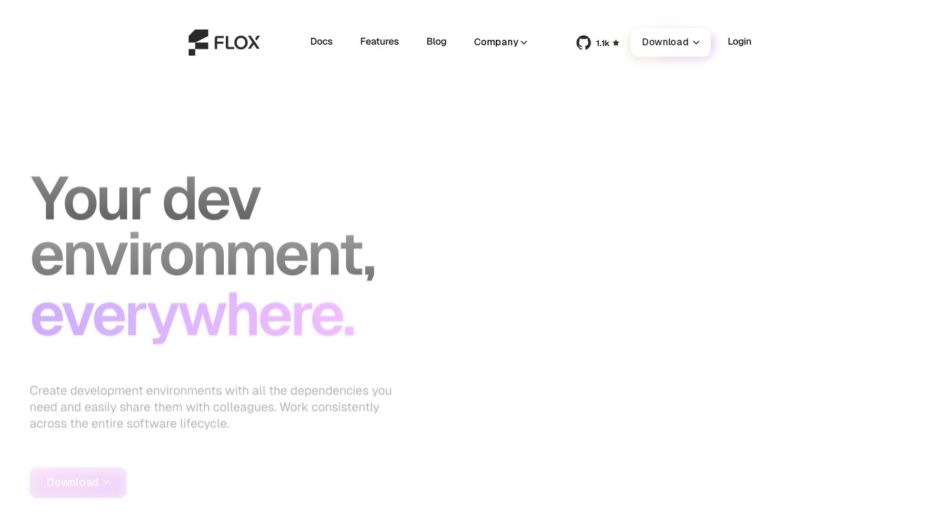 Flox Landing page