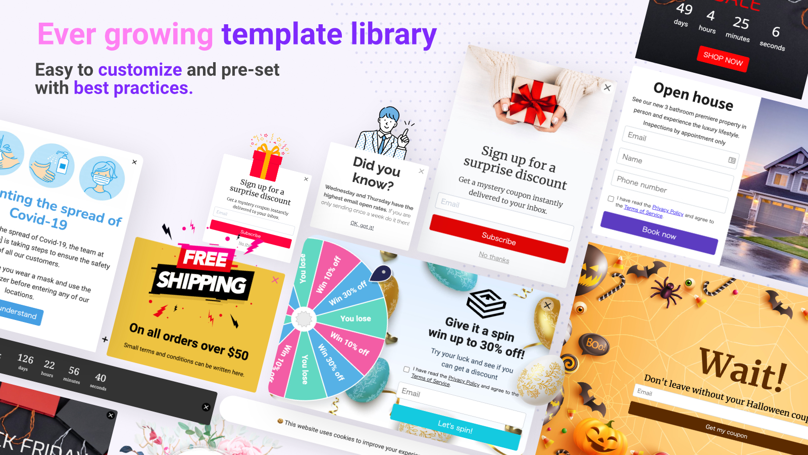 Promolayer.io Over 350 templates to make getting started easy
