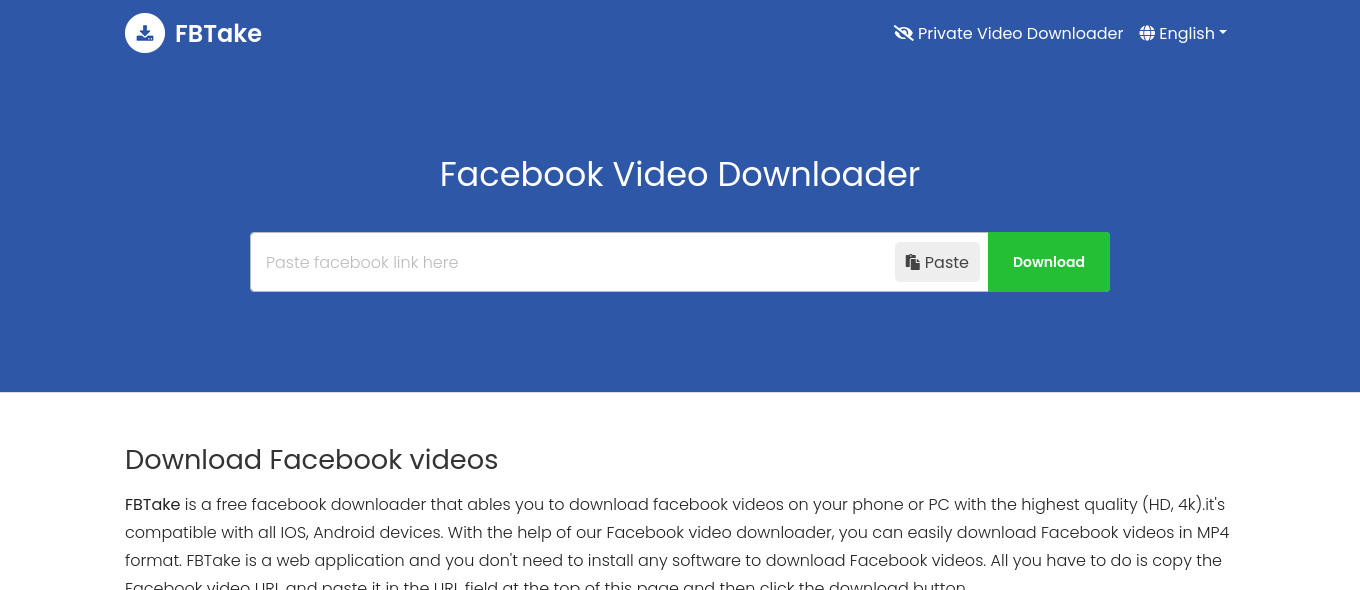 FBTake Facebook Downloader - FBTake