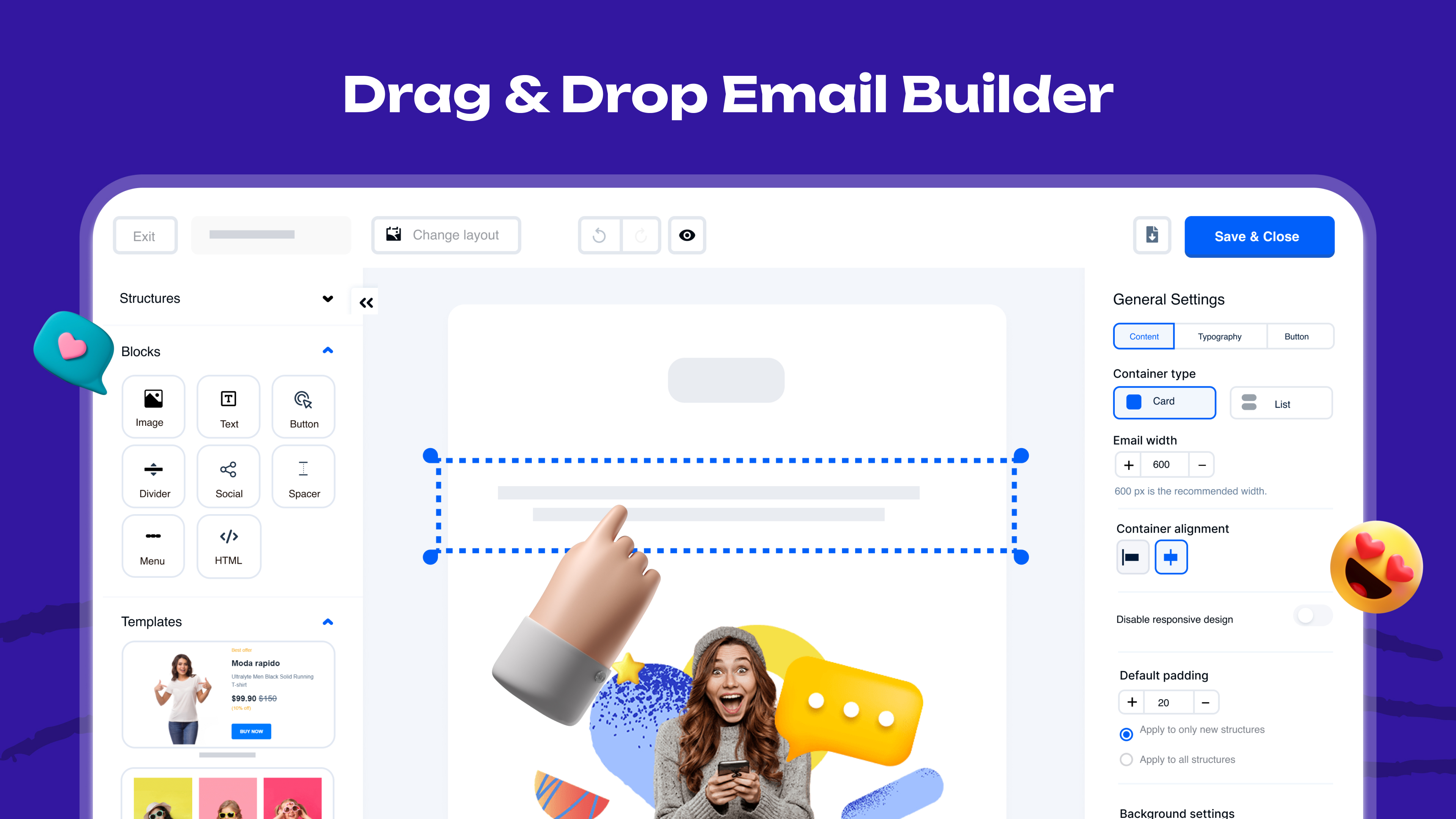 Mailercloud Drag and Drop Email Builder