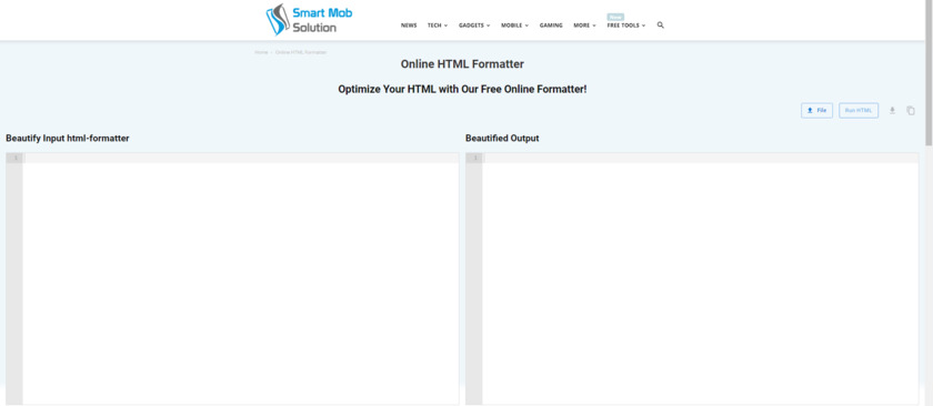 Smart Mob HTML Formatter Landing Page