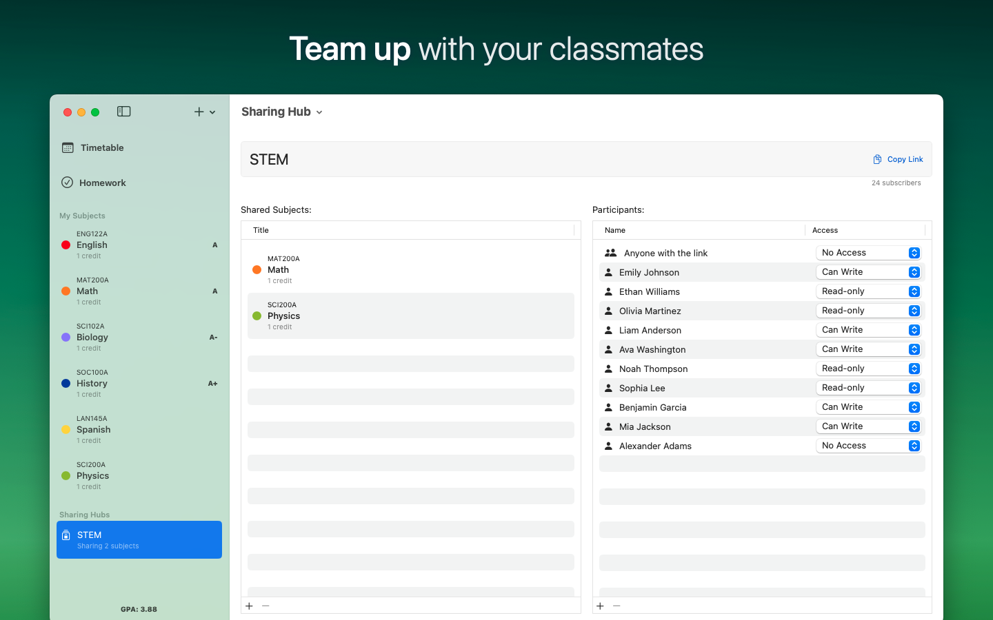Subjects by Eyen Team up with your classmates