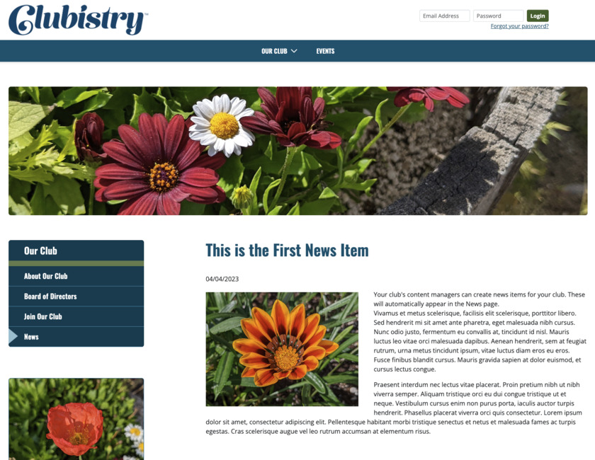 Clubistry Landing Page