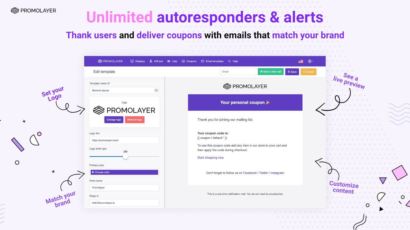 Promolayer Easy to use emailers and integrations