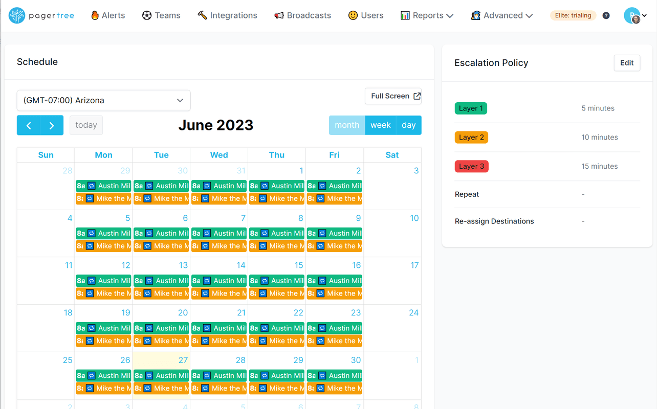 PagerTree OnCall Calendar