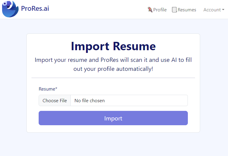 ProRes AI Resume Importing