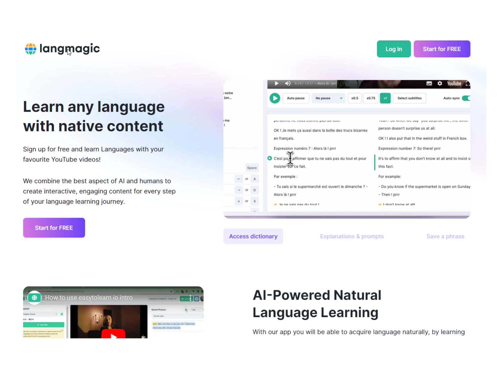 LangMagic Learn languages from native content