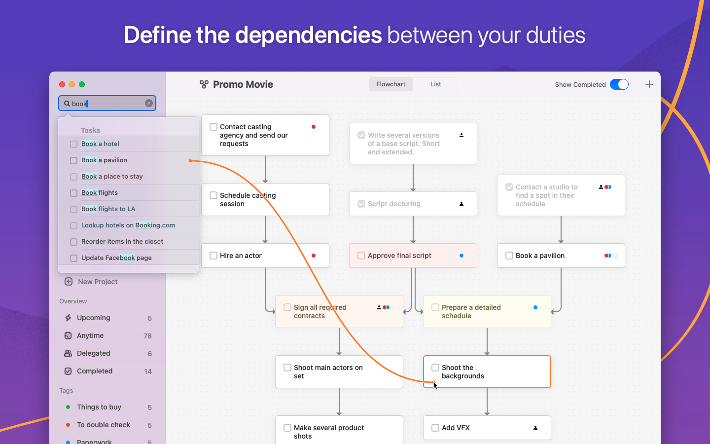 Taskheat by Eyen Define the dependencies between your tasks