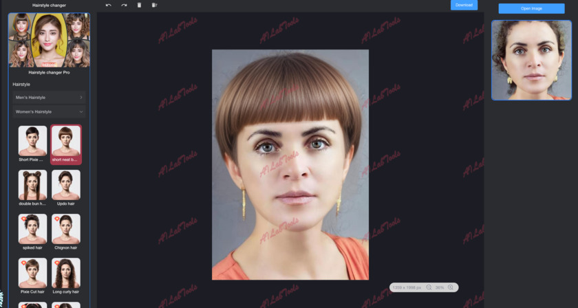 AILab Tools Hairstyle Changer Landing Page