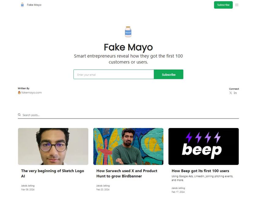 Fake Mayo Landing Page