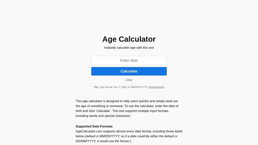 Age Calculator Landing Page