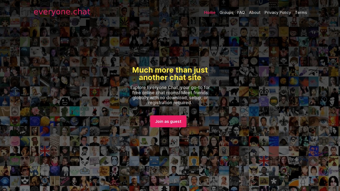 Everyone.Chat Landing page