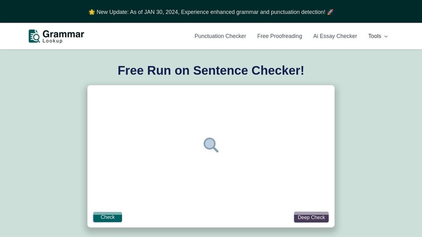SentenceCheckup.com Landing Page