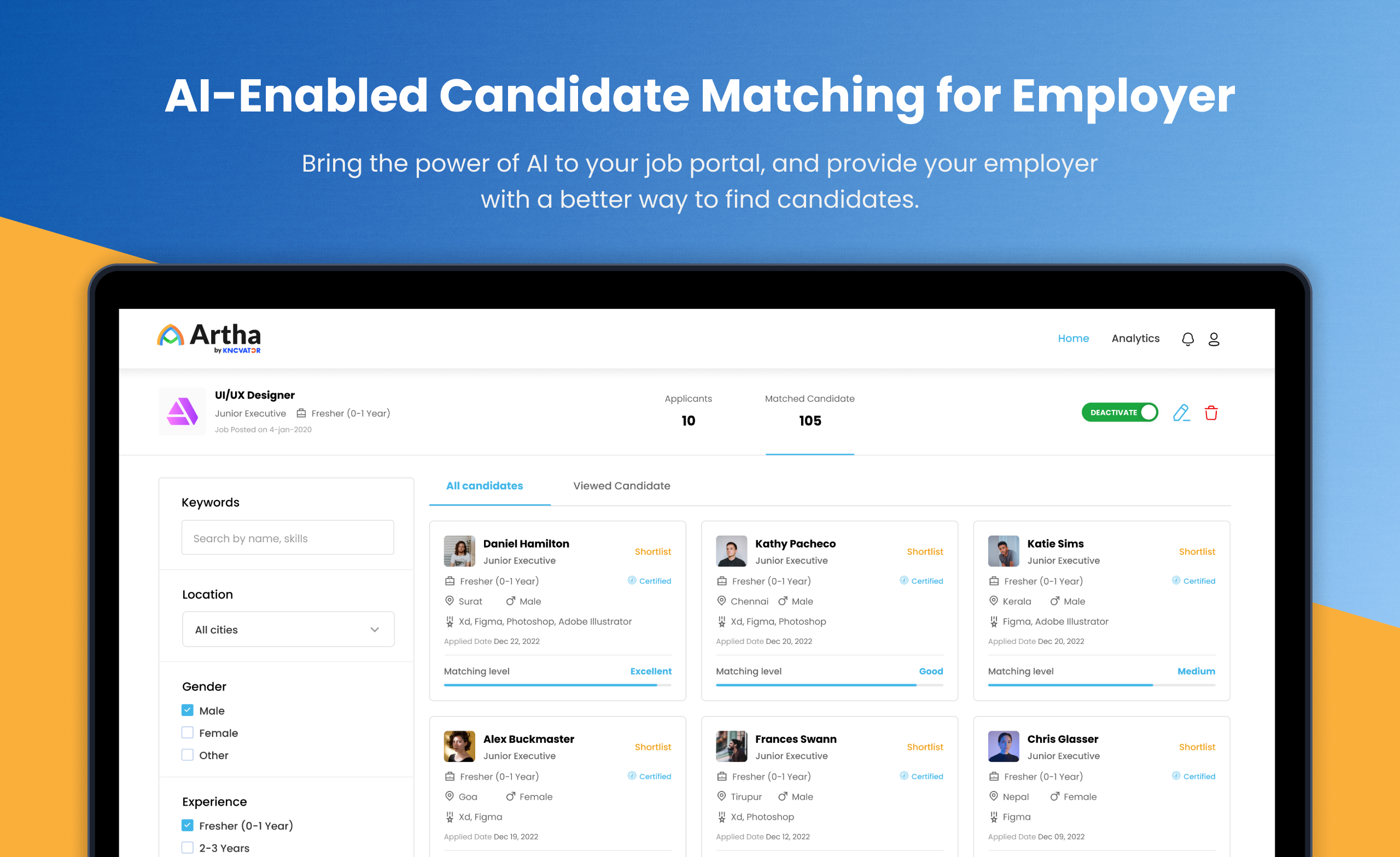 Artha Job Board AI - Enabled Candidate Matching Algorithm