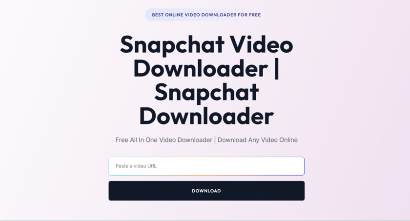 Snapchat Video Downloader Online Landing Page