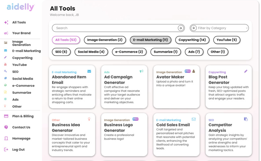 Aidelly AI Landing Page