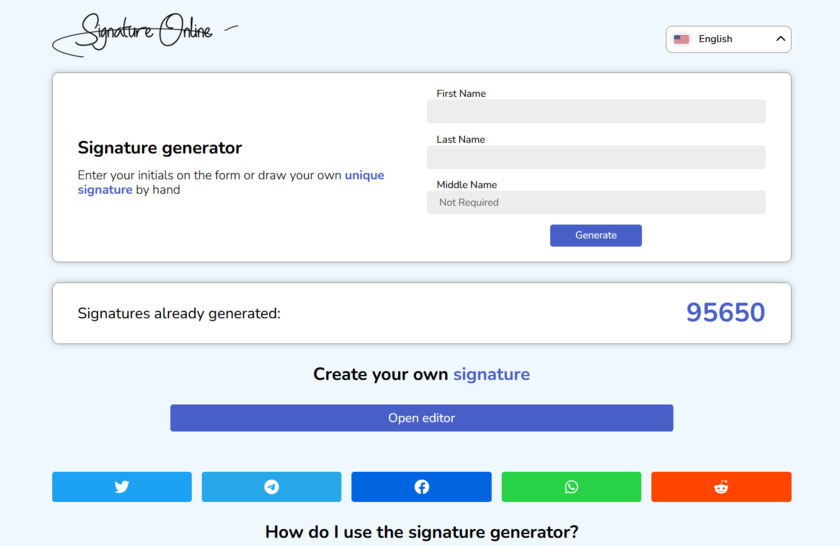 OnlineSignatures.net Landing Page