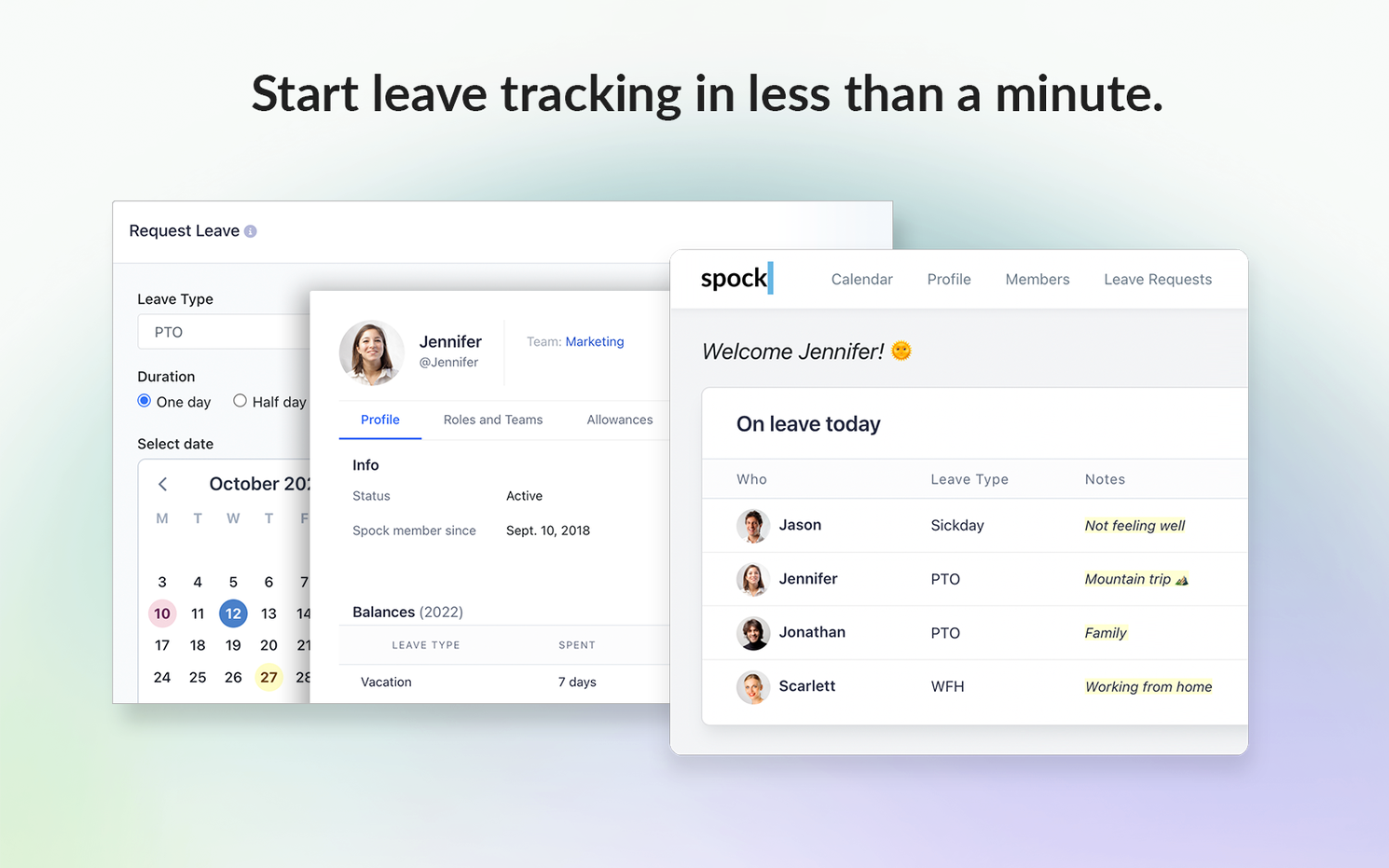 Spock Setup your leave tracking in a few minutes!