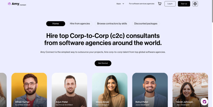 Amy Connect Landing Page