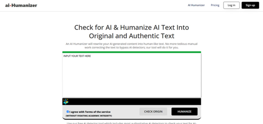 AI Humanizer Landing Page