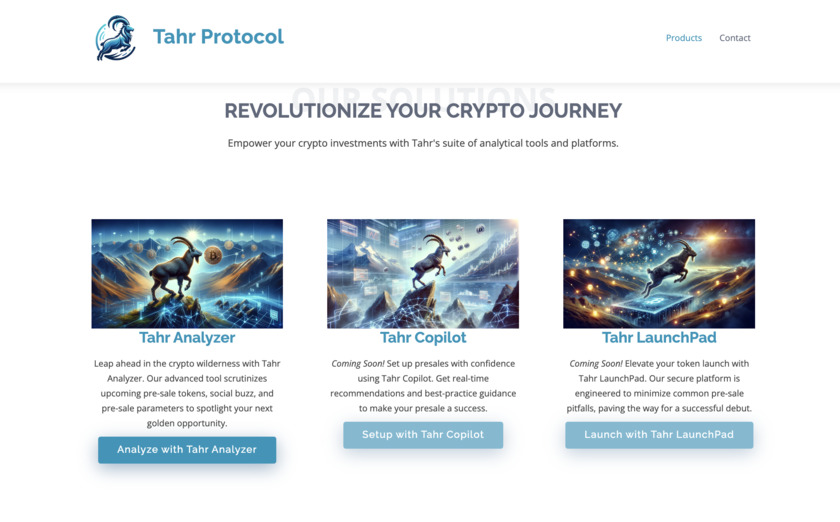 Tahr Protocol Landing Page