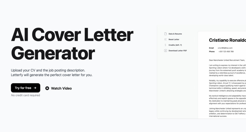 Letterfy.co Landing Page