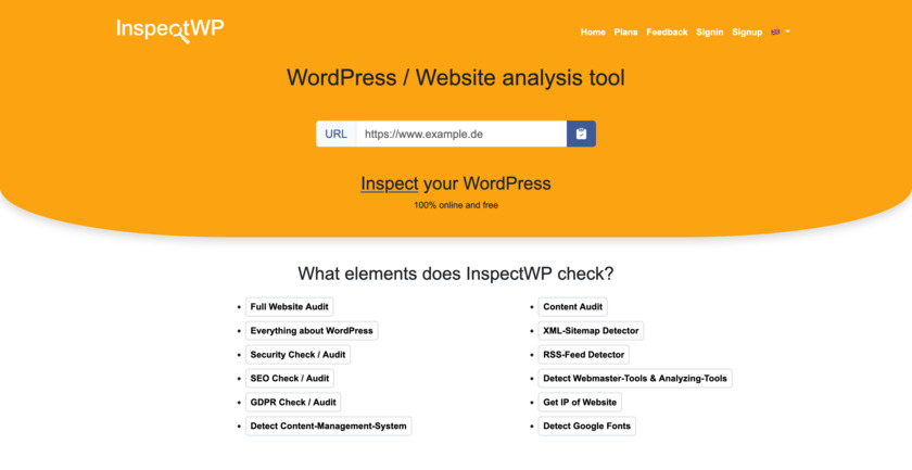 InspectWP Landing Page