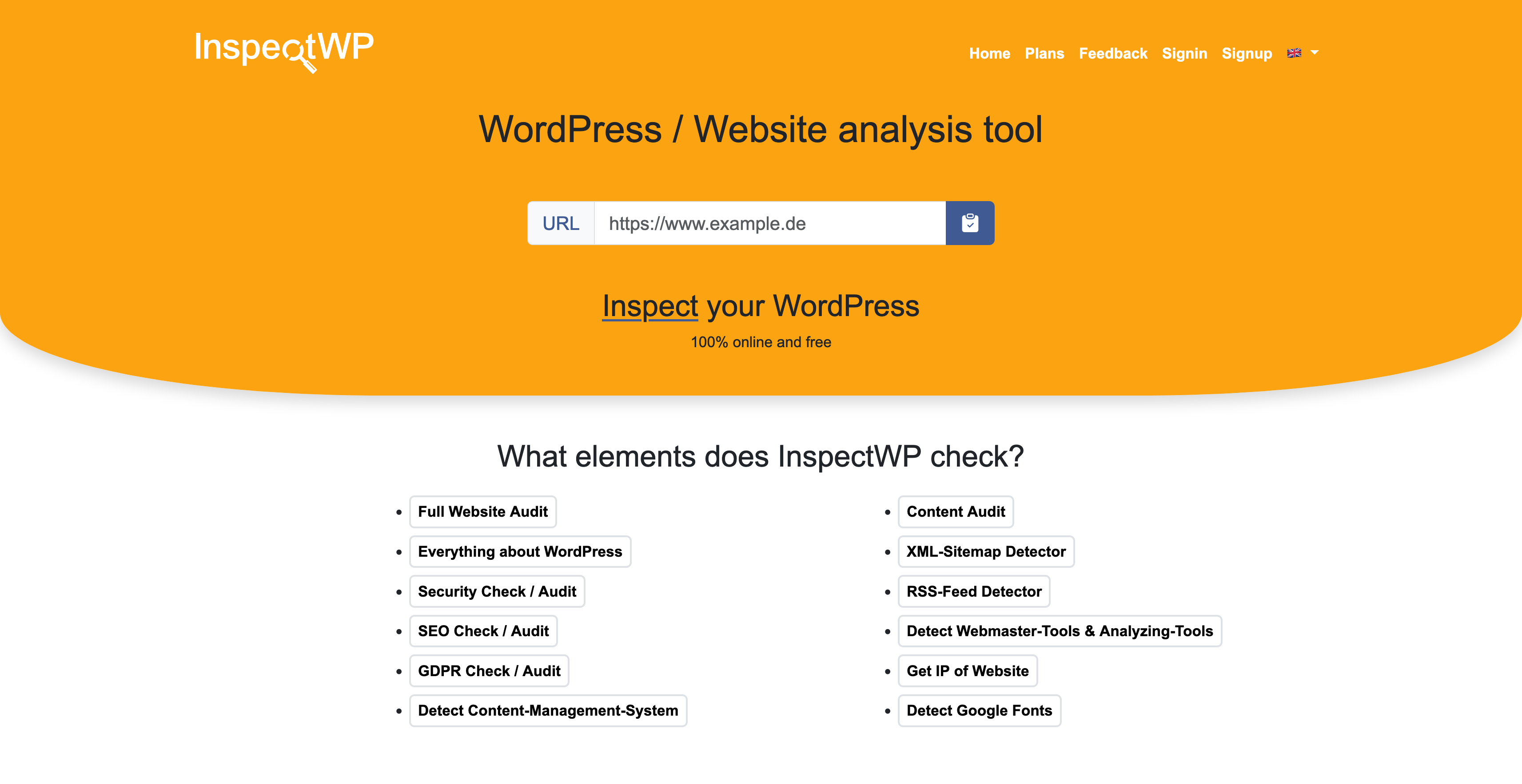 InspectWP Tool Homepage