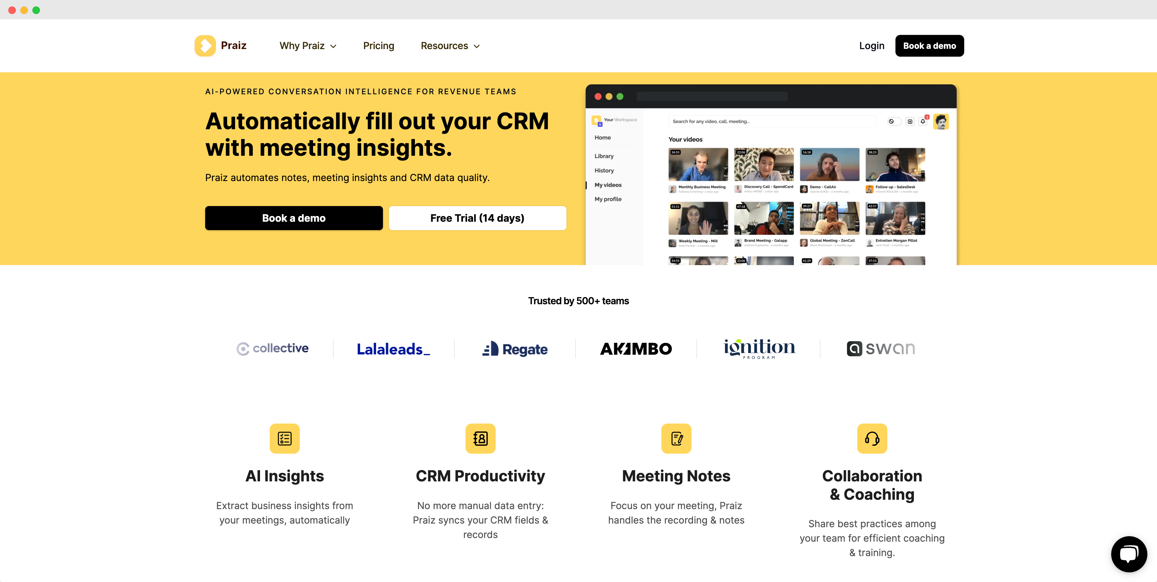 Praiz.io Praiz - Automatically fill out your CRM with meeting insights