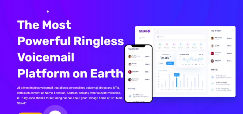 Ringless Voicemail AI Landing Page