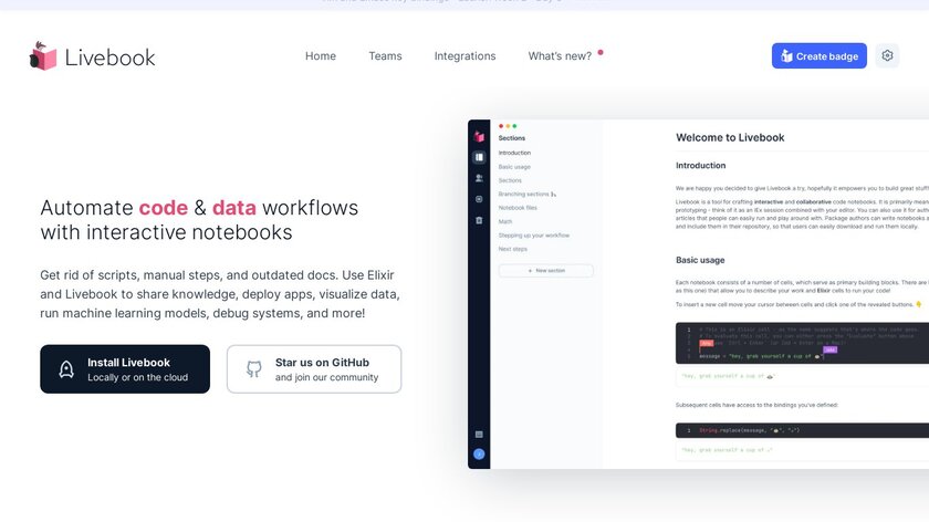 Livebook Landing Page