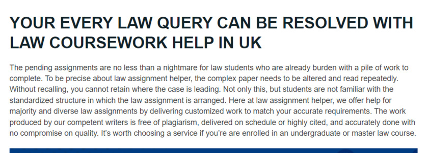Law Assignment Helper UK Landing Page