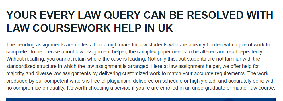 Law Assignment Helper UK Law Assignment helper