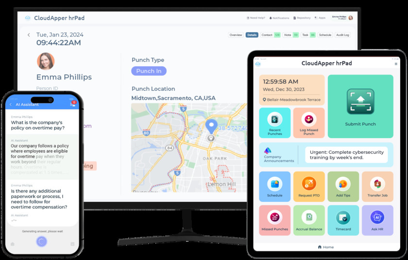 CloudApper hrPad Landing Page