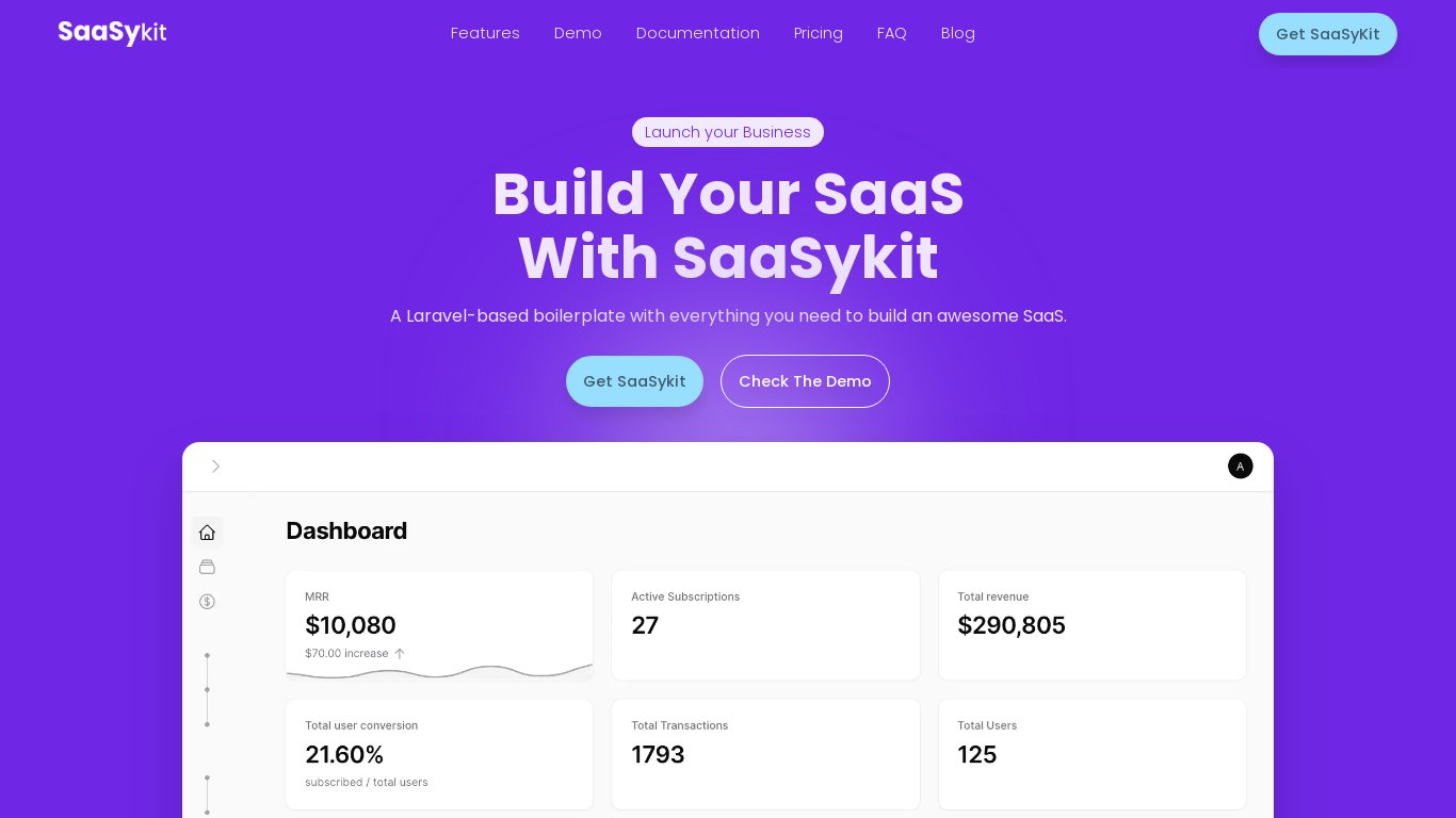 SaaSykit Landing page